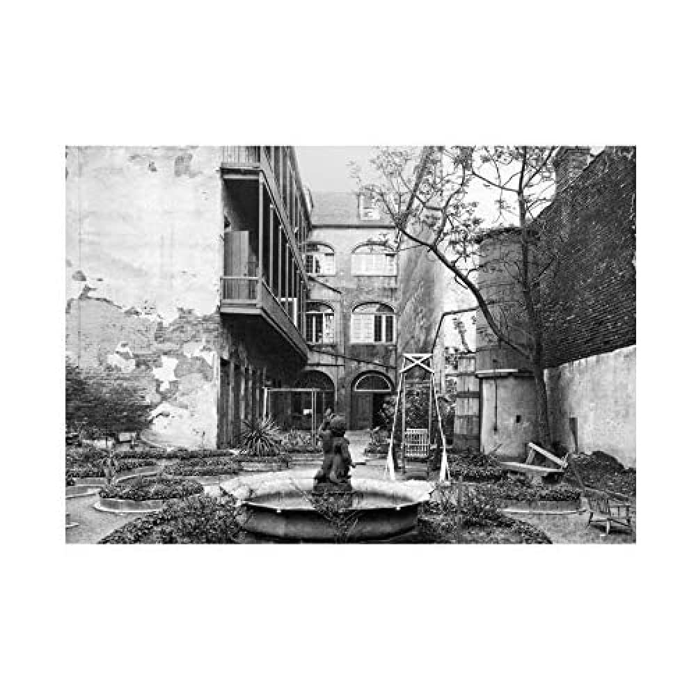 Wee Blue Coo Vintage Photo Old French Courtyard New Orleans Louisiana Wall Art Print