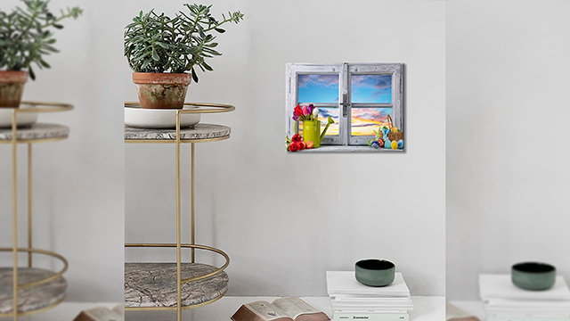 Quadro Su Tela Fiori Blu 40x30cm - Decorazione Murale Moderna - Foto 2