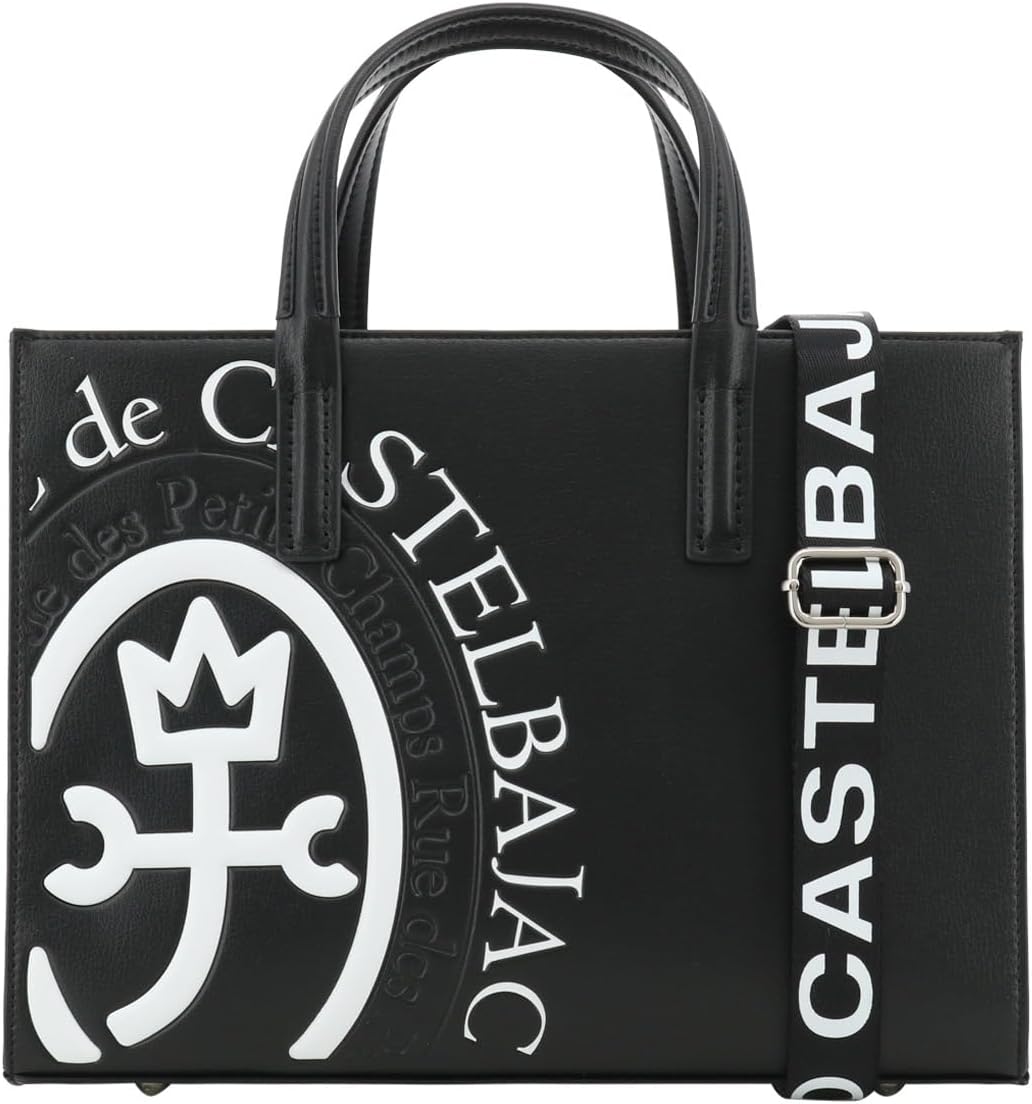 【美品】ADMJ カデナ 鍵付き クロコ レザー トートバッグ ハンドバッグ 黒 美品】ADMJ カデナ 鍵付き クロコ レザー トートバッグ ハンドバッグ