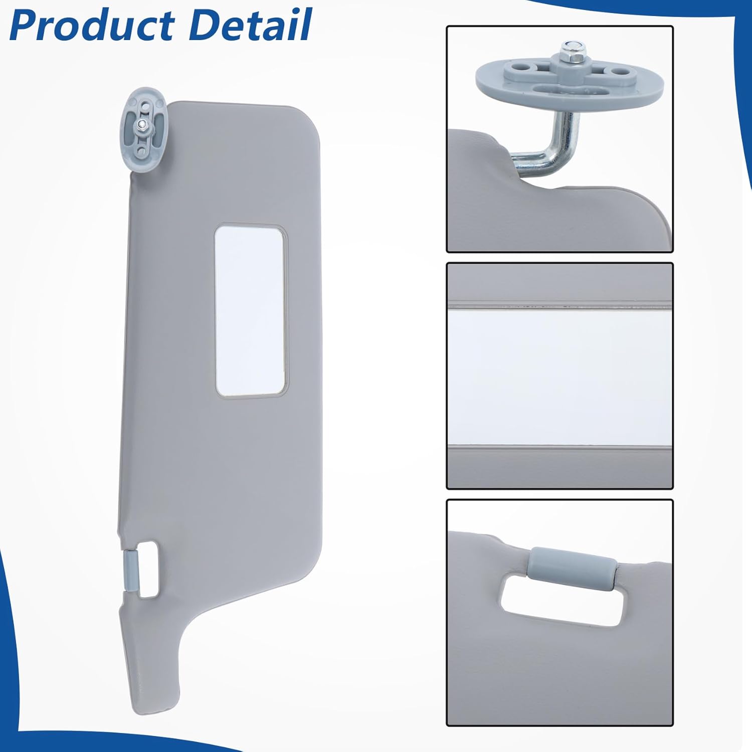 WFLNHB Sun Visor Driver Side and Passenger Side with Mirror Gray Replacement for Honda Civic 1996-2001