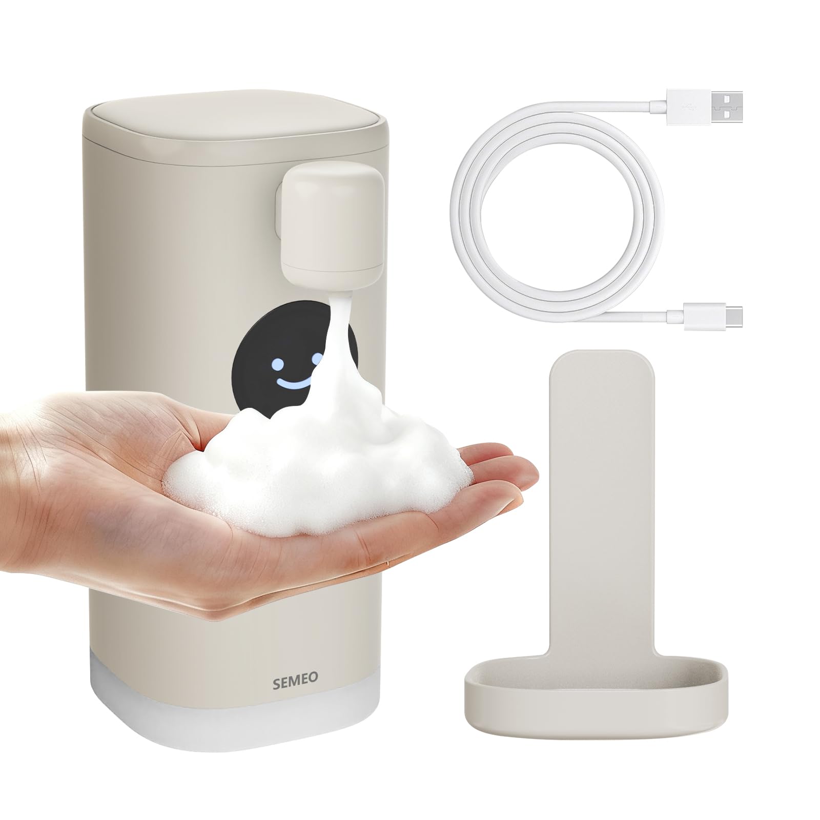 SEMEO Automatic Foaming Soap Dispenser with LED Smile Timer
