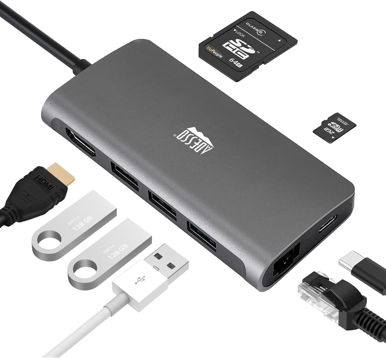 Adesso Multiport stacja dokująca USB C 8 w 1