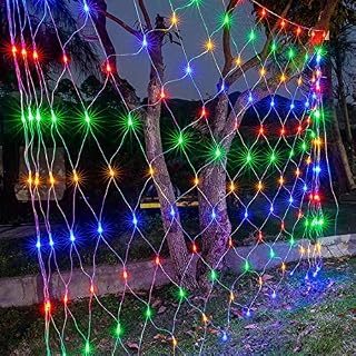 XMTECH Net Lights Fairy Light Christmas Lights Outdoor & Indoor, 280 LEDs 6m x 2m Net Lights Mesh Lights 8 Modes Remote, for Balcony Garden Curtain Yard Christmas Holiday Decorations, Multicolour