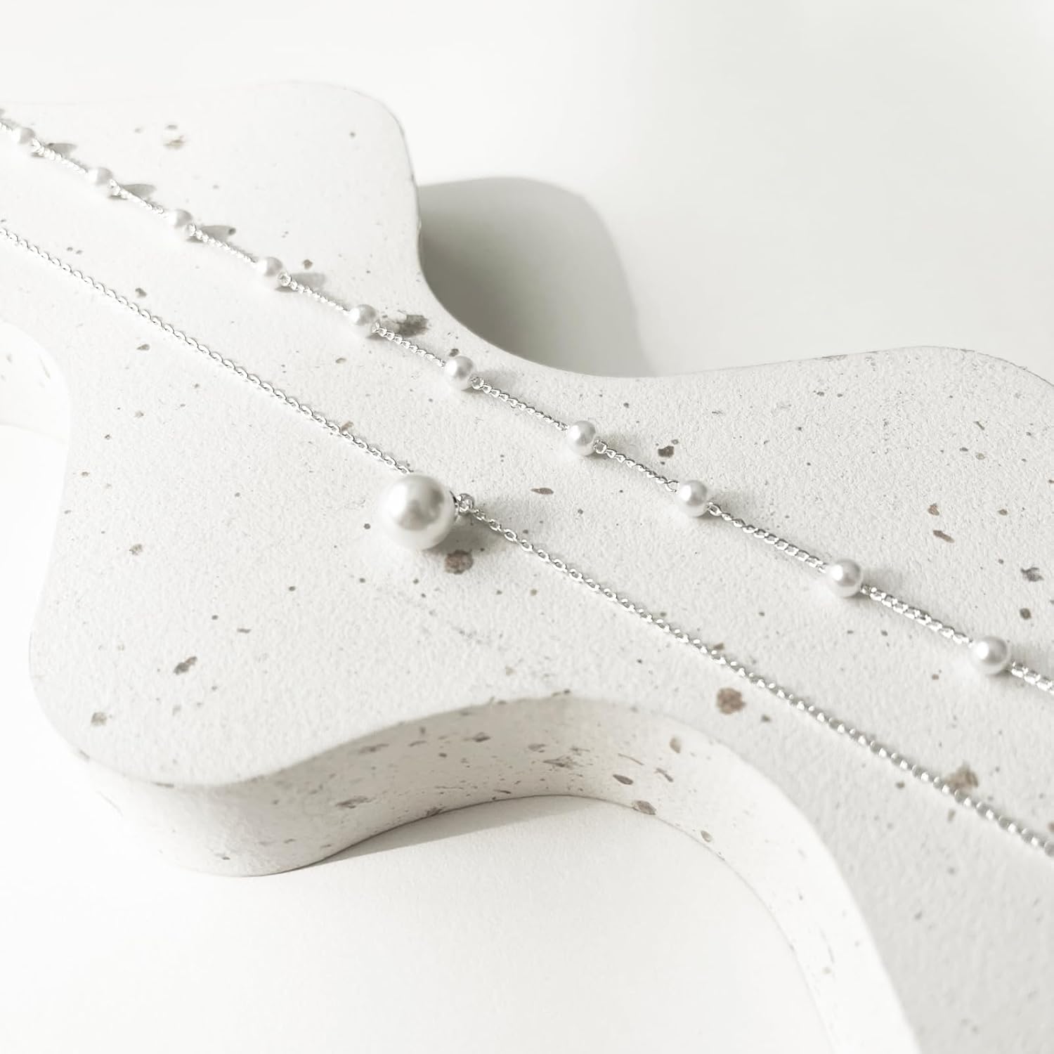 Gold Jewelry Set for Women - Dainty 14K Gold/Silver Plated Pearl Choker Necklace, Drop Earrings & Bracelets - Wedding Trendy Pearl Jewelry Gift - Image 5