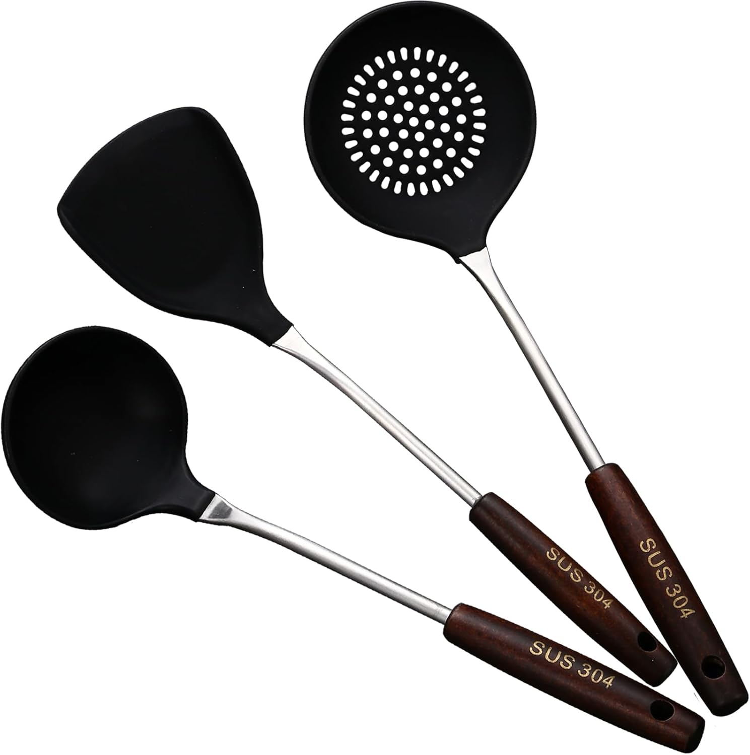 Silicone Wok Spatula and Spoon Set 1415.3 Inches