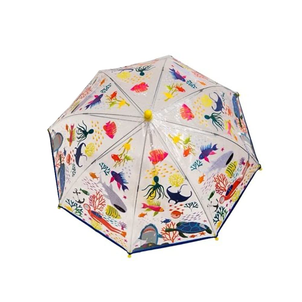 Floss Rock Deep Sea Transparent Colour Changing Kids Umbrella 23 6 Inch Multicolor