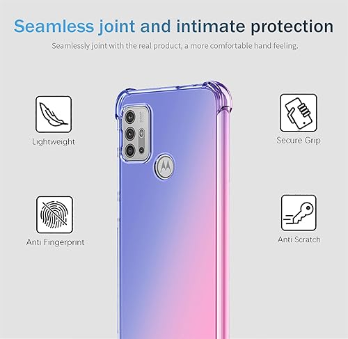 Miniatura 3 de Funda transparente para Moto G30 Moto G10 Moto G20 Moto G10 Power Case Clear Cute Gradient Colorful Slim Soft TPU a prueba de golpes antiarañazos