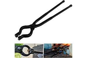 17 Inch Blacksmith Tongs, Precise Wolf Jaw Tongs for Blacksmith Bladesmith Anvil Forge Tongs