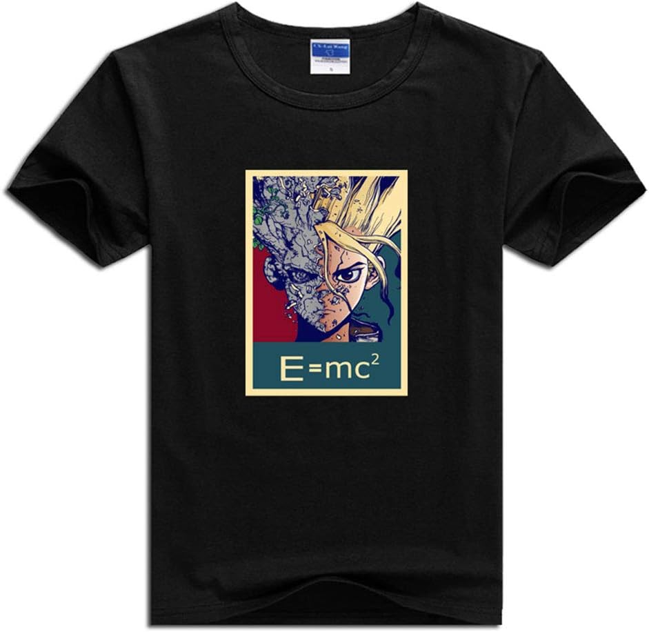 LGXXX Japanese Anime Dr.Stone T-Shirt,Ishigami Senkuu 3D Printed Cotton Short Sleeve for Students Anime Fans Sports