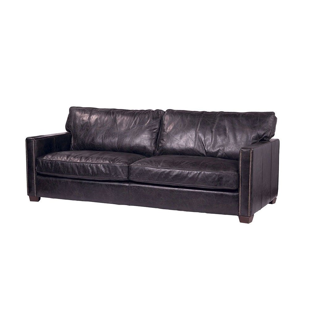 Fine Leather Sofa Old sadle Black Gorgeous