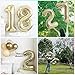 40 Inch Light Gold 18 Number Balloons White Gold Giant 18 Foil Mylar Helium Large Digital Balloon Champagne Gold Birthday Numbers Jumbo Balloons 18th or 81st Anniversary Party Decorations Supplies