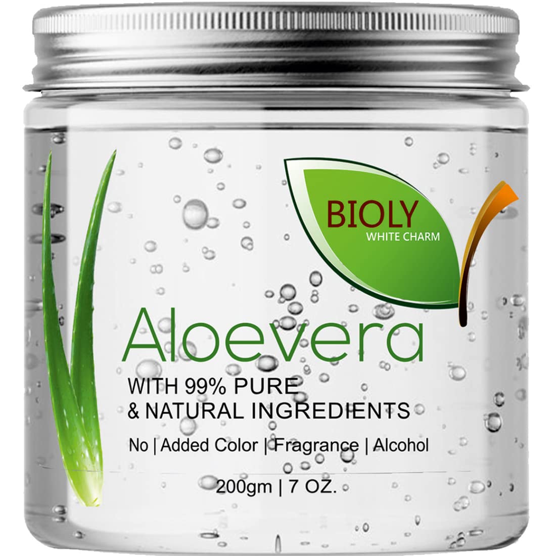 BIOLY WHITE CHARM Aloe Vera Gel for Face, with Pure Aloe Vera & Vitamin E for Skin and Hair – 200 GM