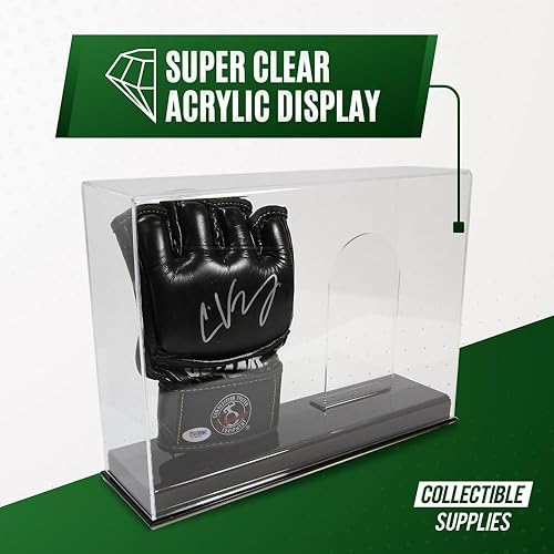 Miniatura 6 de Vitrina doble de lujo para guantes de MMA  Estuche de exhibición de guantes de lucha con base resistente y soporte  Protección UV acrílico