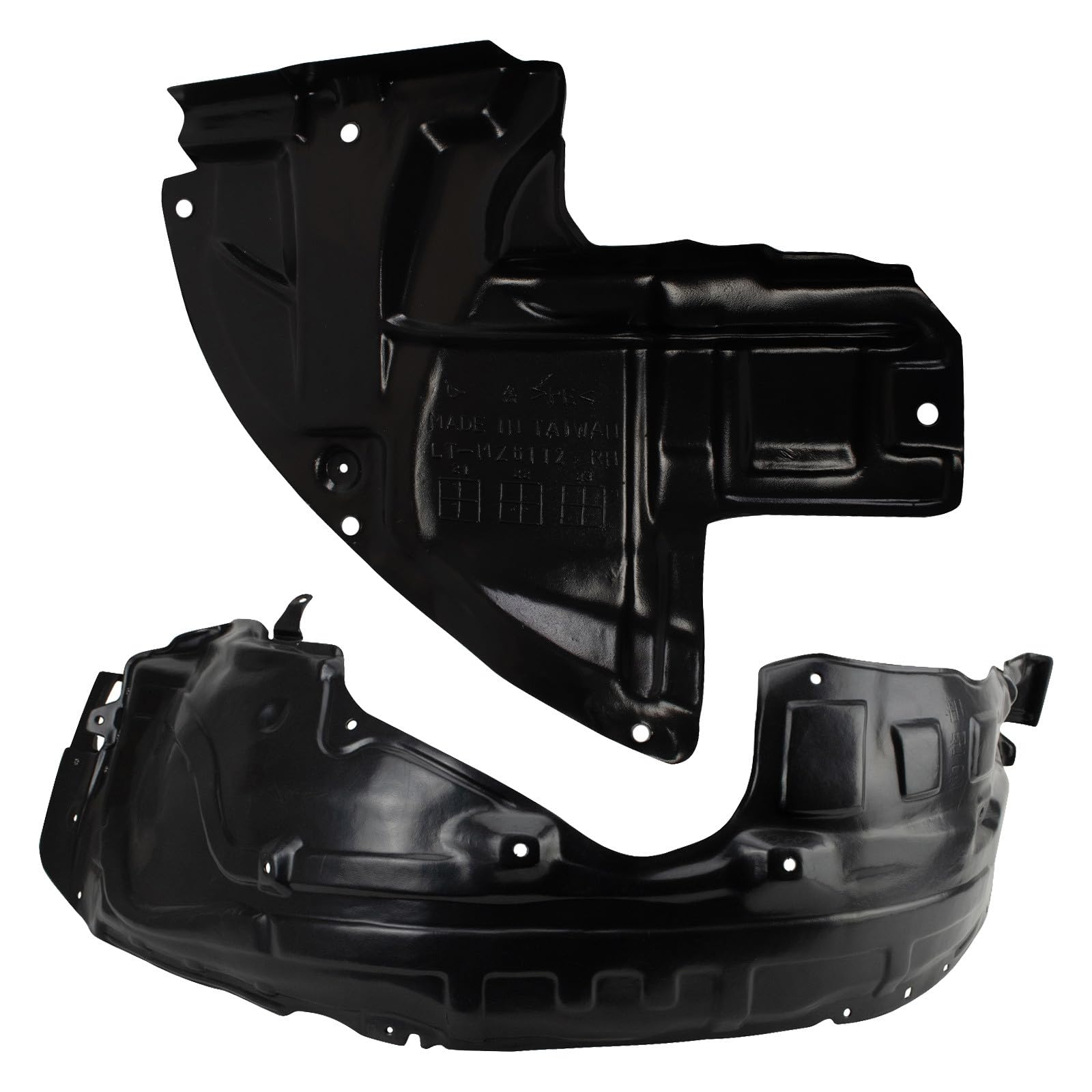 TRQ Front Driver and Passenger Side Inner Fender Liner Set Compatible with 2010-2015 Mazda CX-9