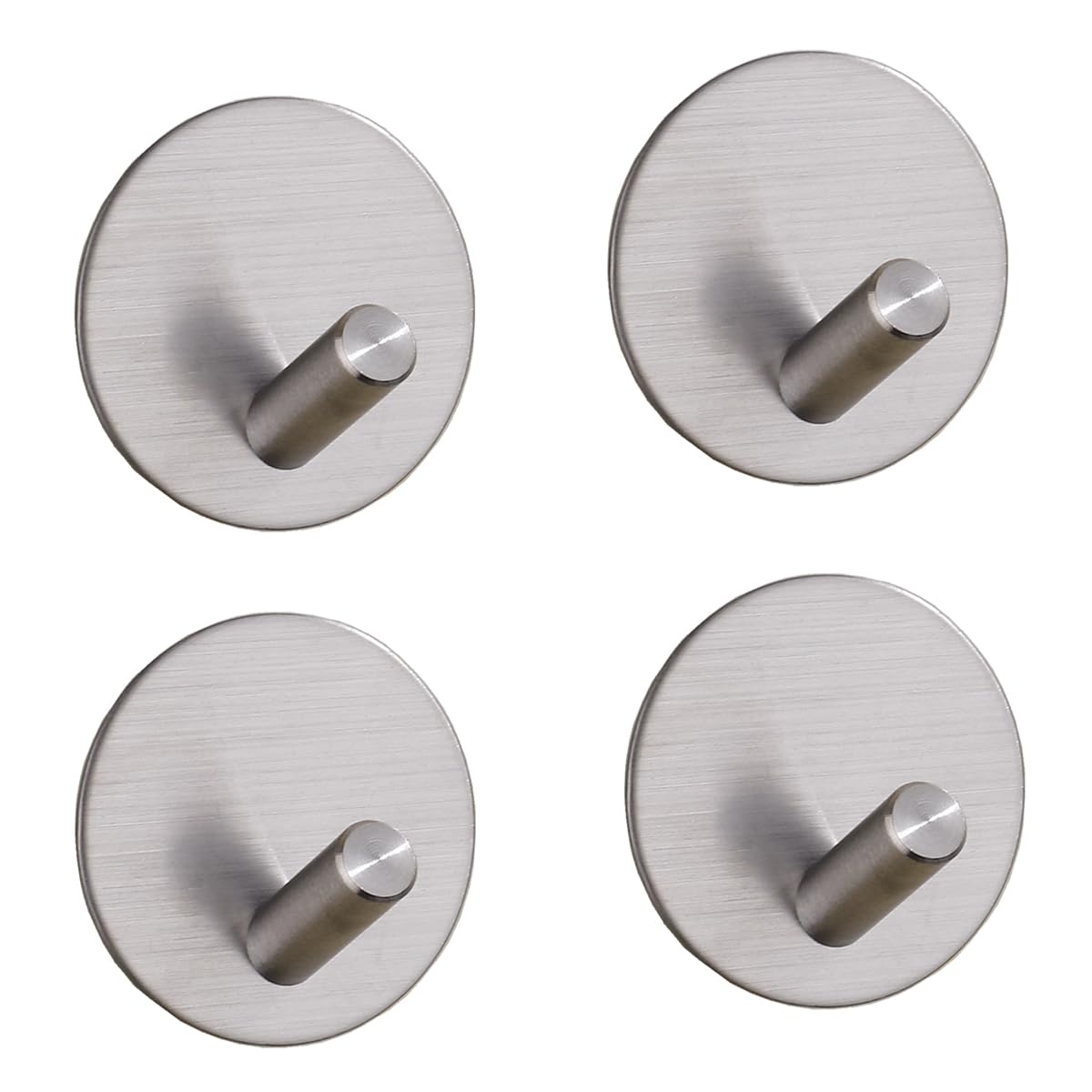 LYLIN Haken Selbstklebende, Selbstklebende Handtuchhaken Handtuchhalter ohne bohren, Wasserfest Edelstahl Wandhaken Bademantelhaken Klebehaken für Bad Toilette Küche (4, Neigung Silber)