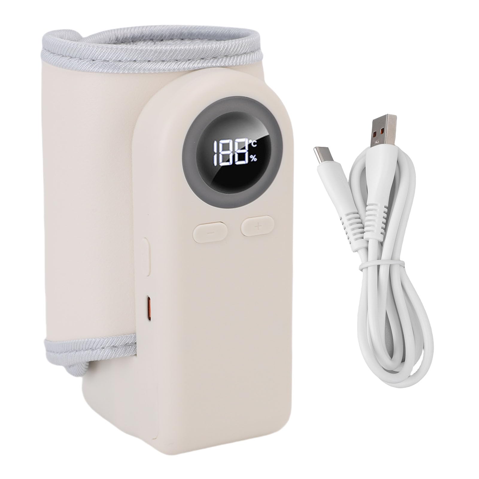 Calentador de Biberones Portátil Calentamiento Rápido 37-55 °C Temperatura Ajustable Calentador de Agua de Viaje Recargable para Leche de bebé para el Hogar Al Aire Libre