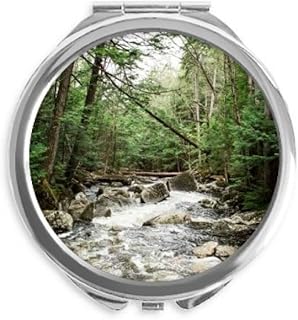 Water Stream Science Nature Scenery Hand Compact Mirror Round Portable Pocket Glass