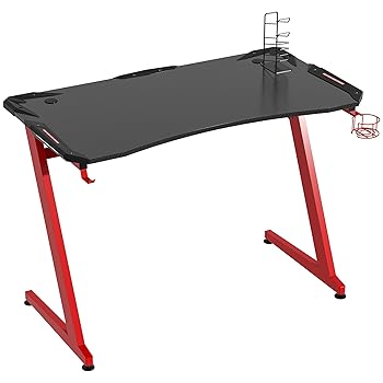 HOMCOM 122 x 66cm Gaming Desk Red/Black
