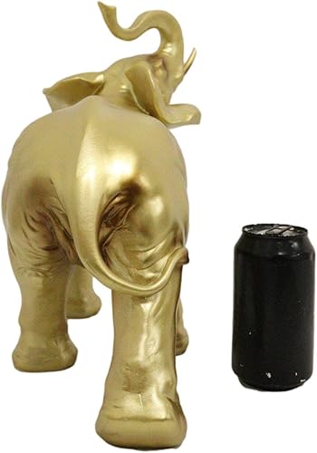 Miniatura 8 de Ebros Gift Buda tailandés Feng Shui Vastu Elefante dorado con tronco arriba Estatua de 14.25 pulgadas de largo Fengshui Símbolo auspicioso de