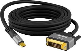 4K USB C to DVI Cable 6 FT, USB Type-C to DVI-D Adapter, Real 4K, Aluminum