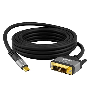 4K USB C to DVI Cable 4 FT, Uni-Directional from USB Type-C to DVI-D Adapter, Thunderbolt 3/4 Compatible with iPhone 17/16/15 Series, MacBook Pro/Air, iPad Pro, iMac, Galaxy S24, XPS, Real 4K
