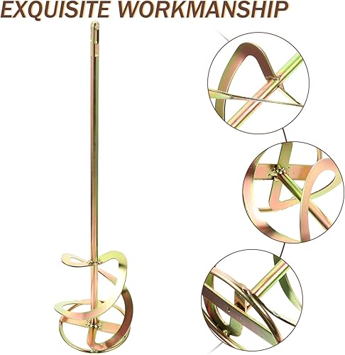 Miniatura 8 de DOITOOL Herramientas de hormigón, accesorio mezclador de taladro eléctrico, mezclador de barro de pintura de metal, pintura resistente, mezclador de