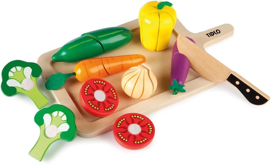 Tidlo Wooden Cutting Vegetables Set, 32 x 18 x 8 cm