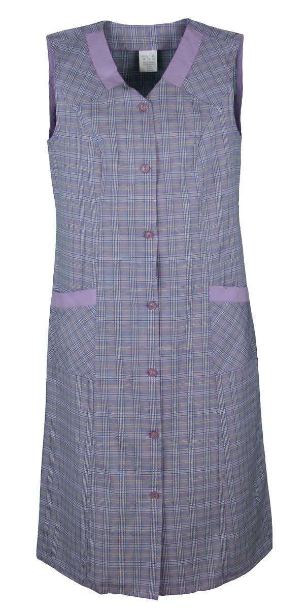 Blouse boutonnée pour femme - En tissu mélangé - À carreaux - Sans manches - Tablier de cuisine, Design 7, 62