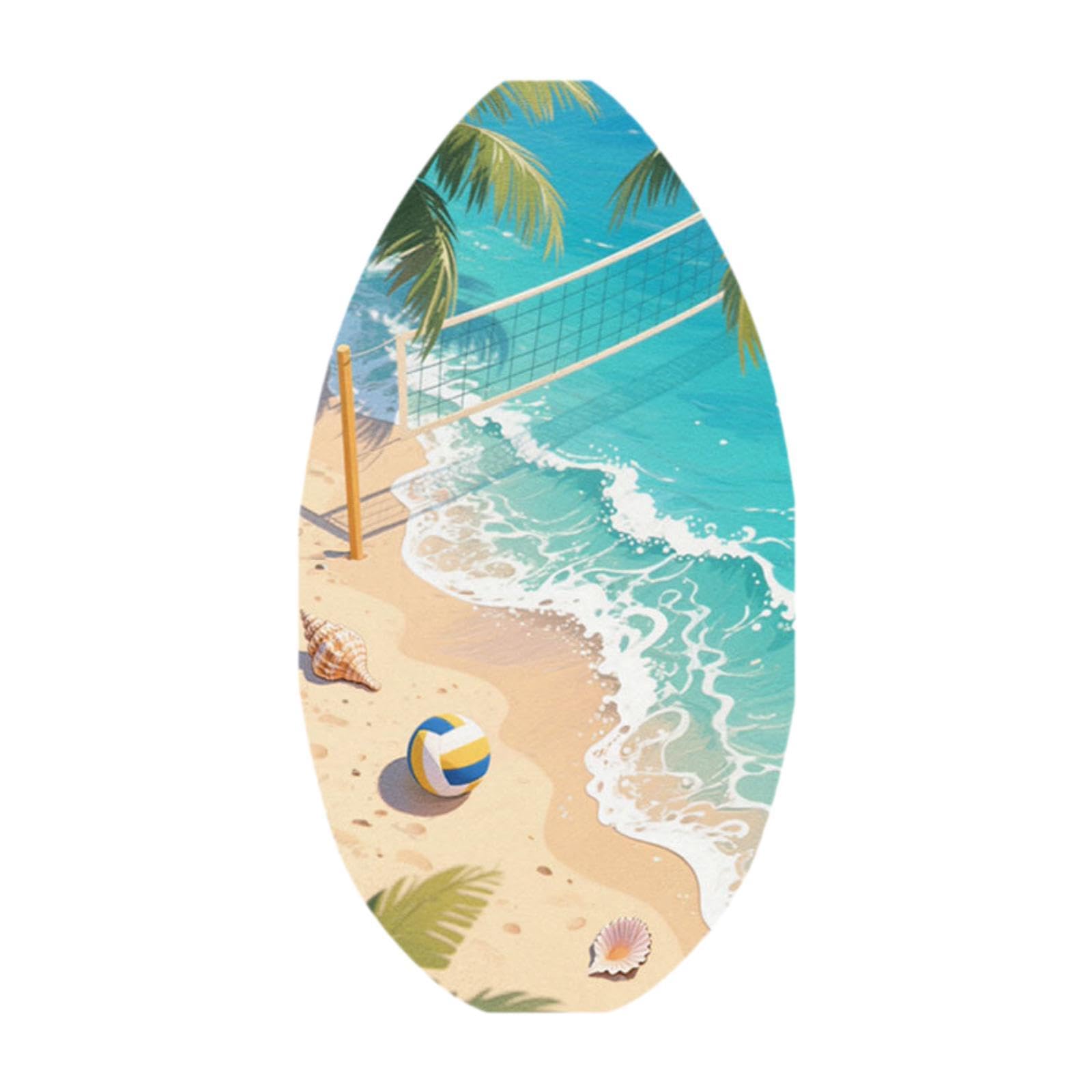 Skimboard mit Hochglanzbeschichtung für Jugendliche Und Erwachsene Leichtes Bodyboard Aus Holz für Sommer Und Wassersport