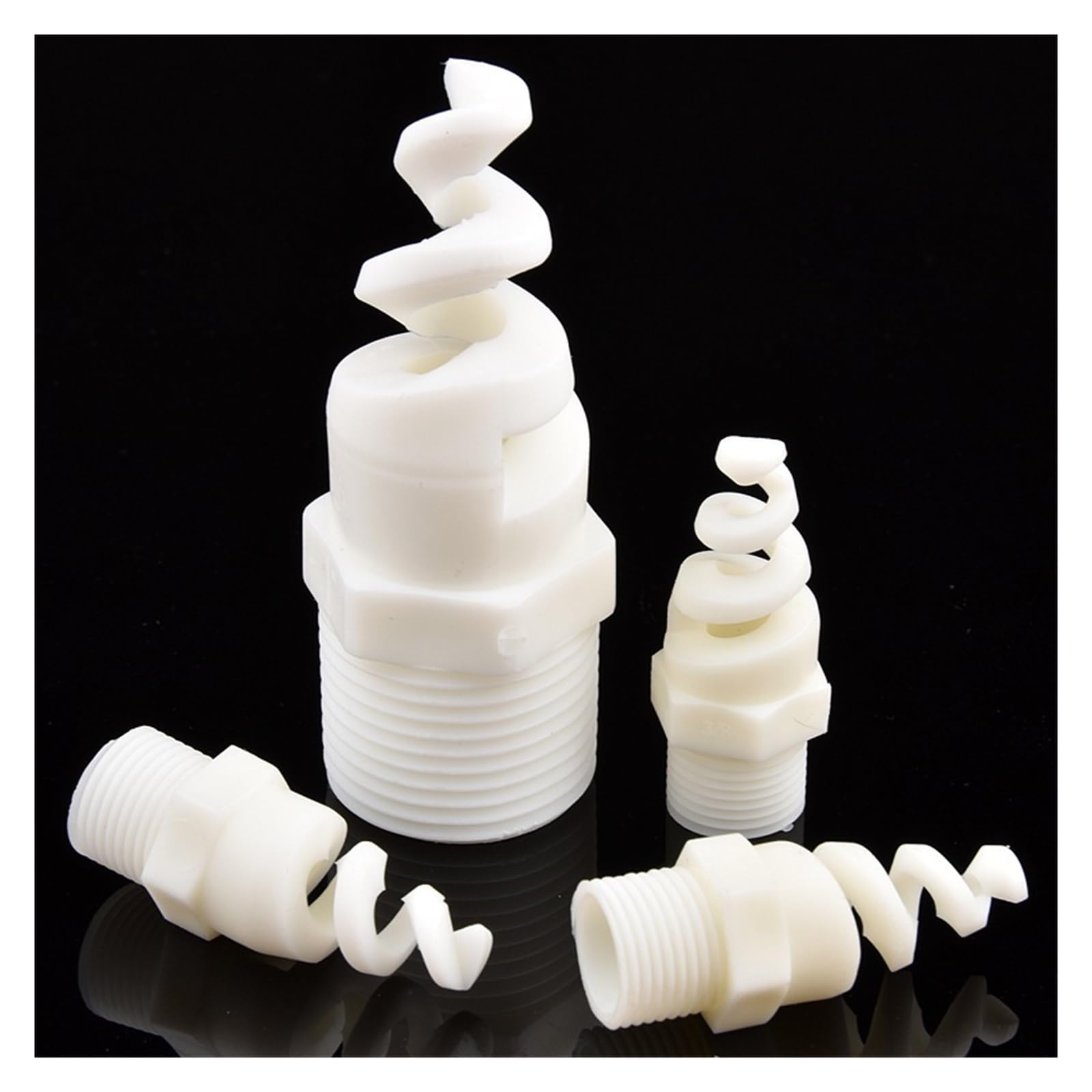 Plastikowa dysza spiralna | Białe plastikowe wiele rozmiarów do chłodzenia, czyszczenia i podlewania(2 Inch (5 Pieces))