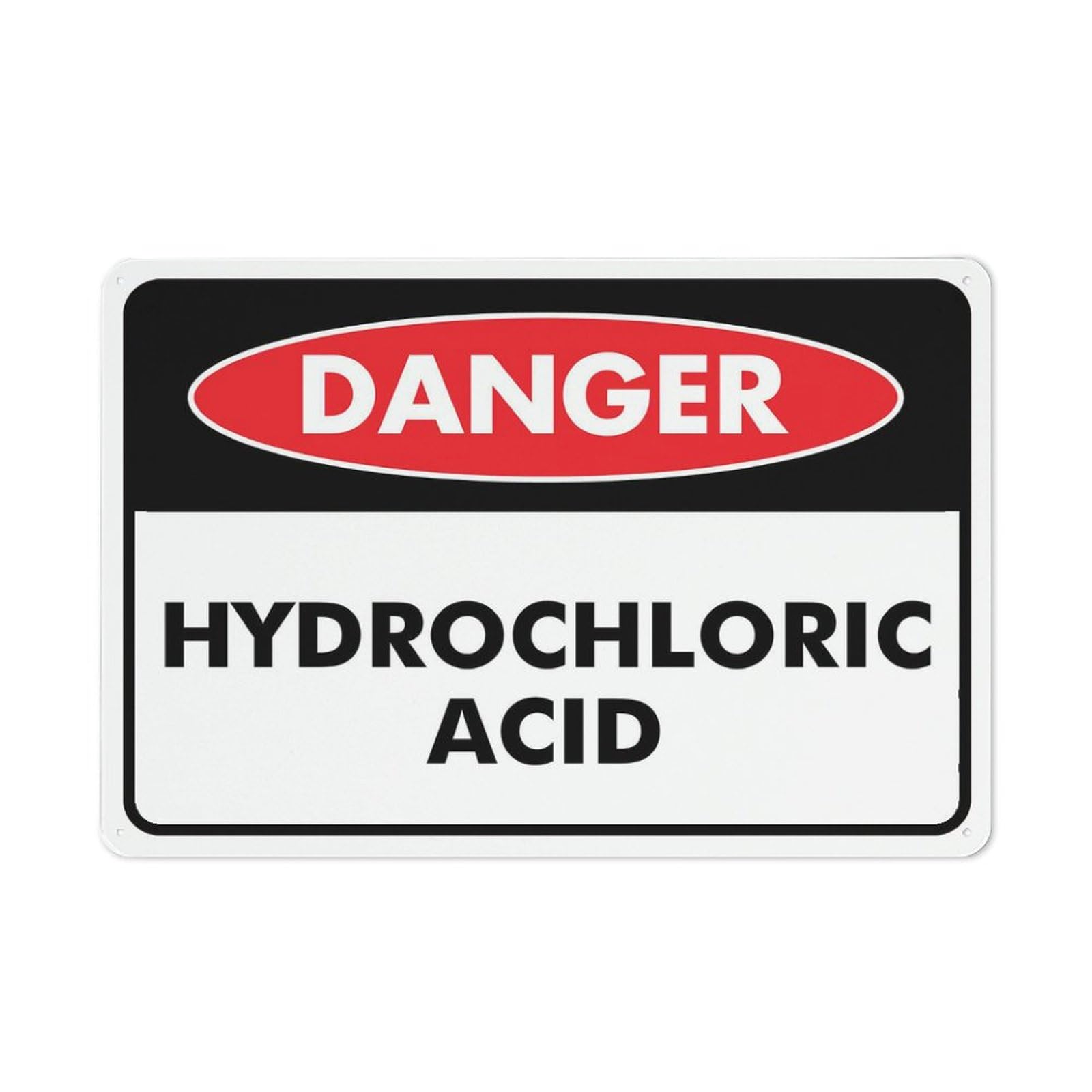 Danger - Hydrochloric Acid Sign, 8x12 Inch Tin Wall Decor for Garden & Yard