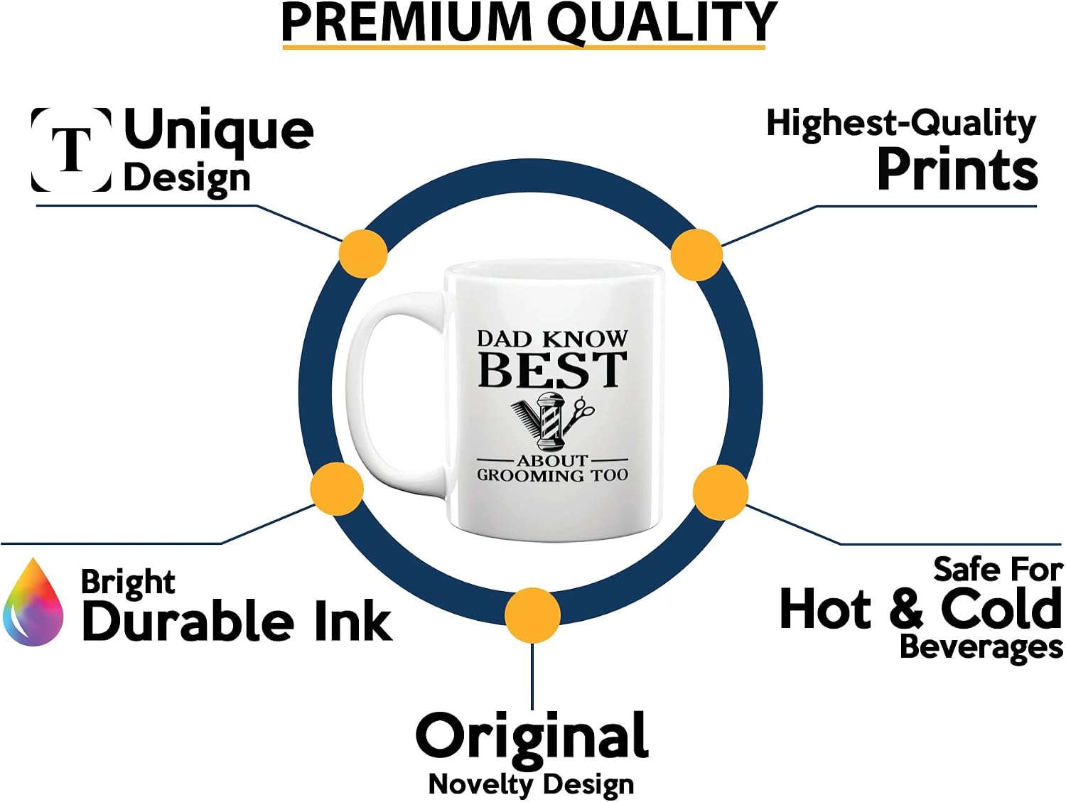 Barber Dad Coffee Mug 11oz White -Dad Know - Gift son for father dad hair salon beautician hairdo beauty industry barber stylish image 3