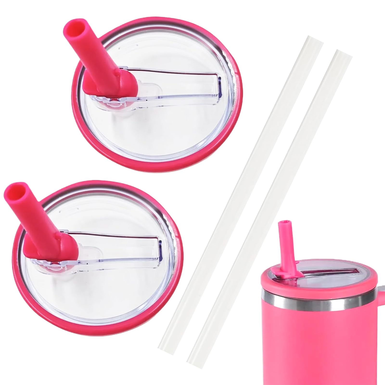 3 stuks roze strik siliconen rietjesdeksel voor Stanley Cup - Leuke Topper Accessoires Compatibel met Stanley 30 & 40oz Tumbler