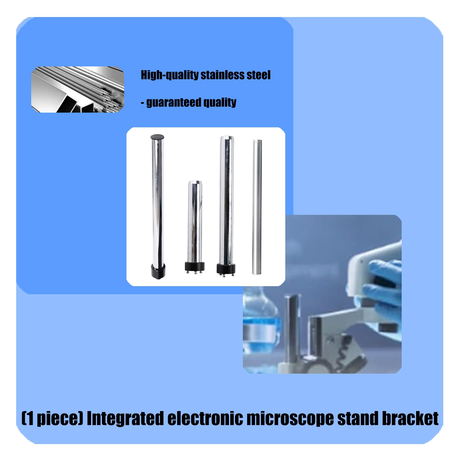 Soporte de microscopio ajustable de altura precisa, materiales de hierro resistentes adecuados para equipos de laboratorio, soporte de microscopio