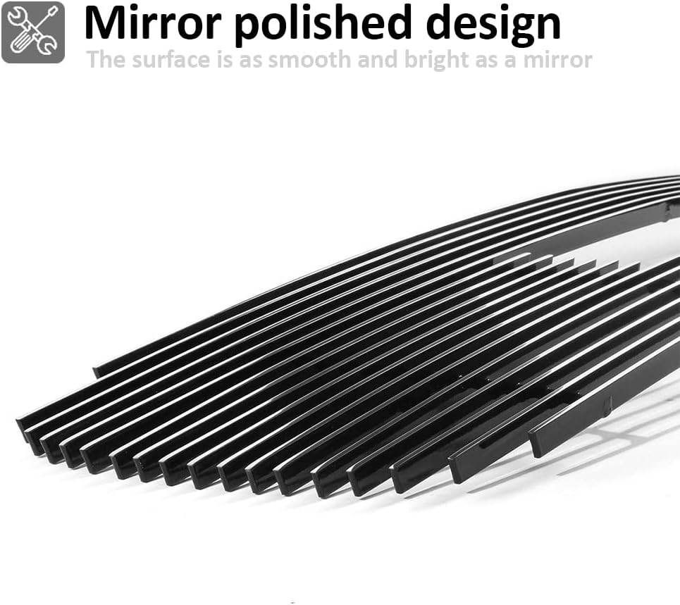 Chrome Billet Grille Insert fits 1999-2002 GMC Sierra 1500 2500 2001-2006 GMC Yukon Main Upper Polished Grill Bolt Over