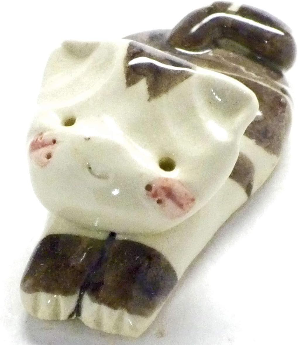 Kutani japanese porcelain【Chopstick rest】cat white