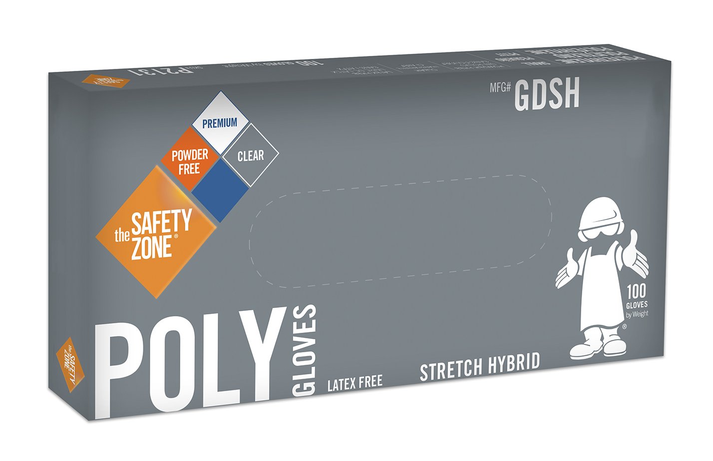 Disposable Clear Poly Hybrid Stretch Gloves, Copolymer Polyethylene PE Blend, Plastic, Powder-Free, Latex and Allergy Free, Food Service, Work, Cooking and Cleaning, Size Extra Large (Pack of 1000)