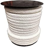 High-Low Temperature Ceramic Fiber Gland Packing Tape - 5M Fireproof Insulation Sealing Rope for Industrial Applications(42mmx42mm)