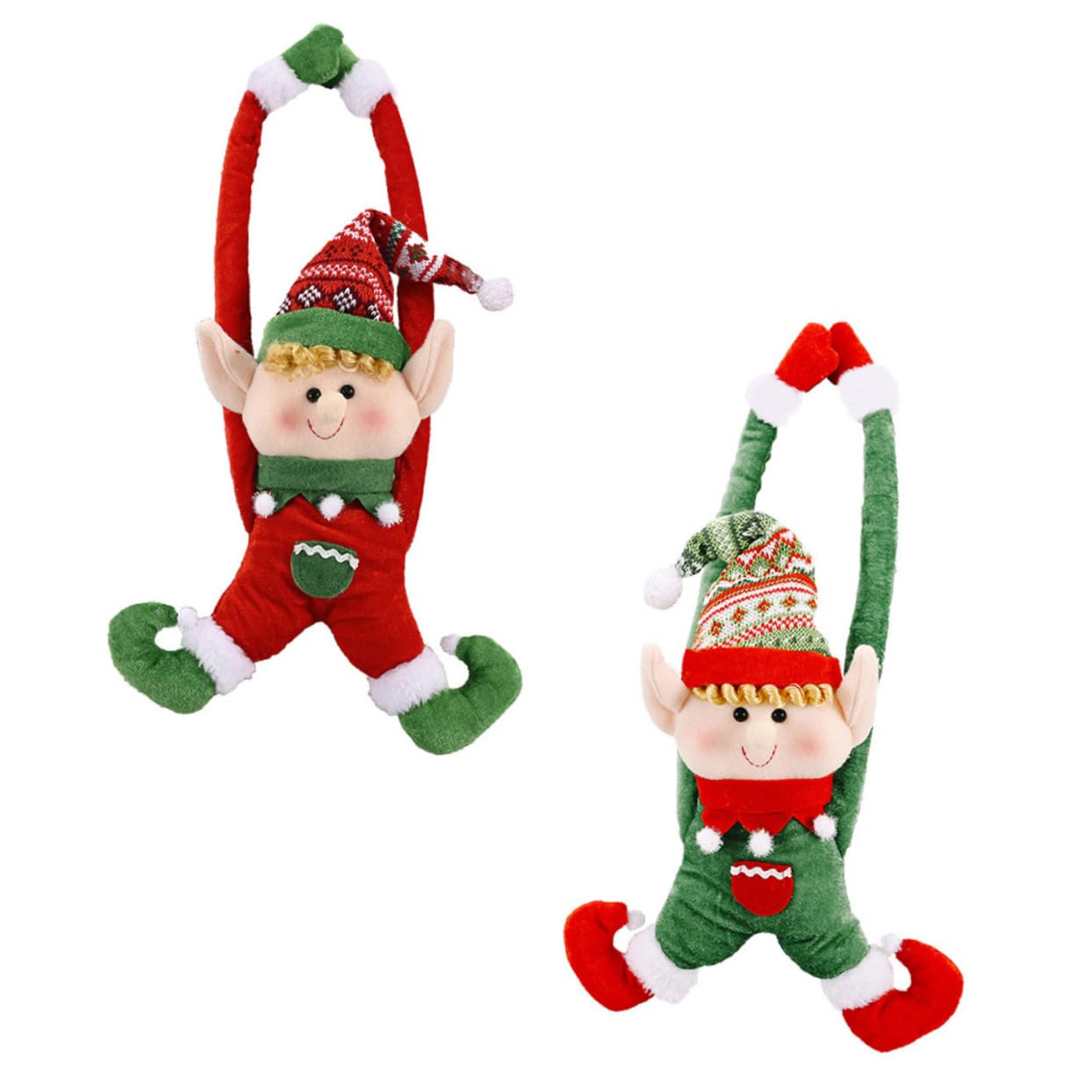 NOLITOY 2stücke Rote Weihnachts-Elfen Türdekoration Kreative Vorhangklammern Mit Lustigem Design Langlebig Und Vielseitig Für Fenster Türen Bäume Weihnachtliche Deko Für Drinnen Und Drauße