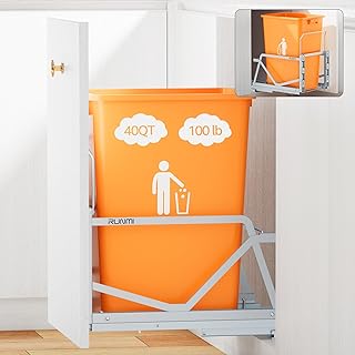 Pull Out Trash Can Under Cabinet Kit with Soft-Close Slides,Under Sink Trash Can Pull Out,for Kitchen,Sink, Drawer,Requires Minimum Cabinets Opening 12" W X 18" D(Garbage Can Not Included)