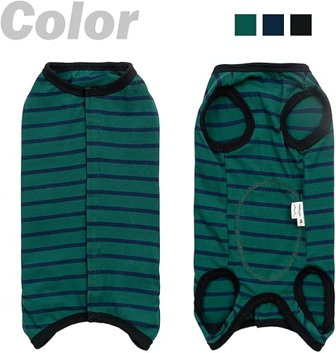 Vista 88 de Traje de recuperación para perros, camisa poscirugía para cachorros, ropa protectora de heridas para animales (rayas blancas y rosadas, XL)