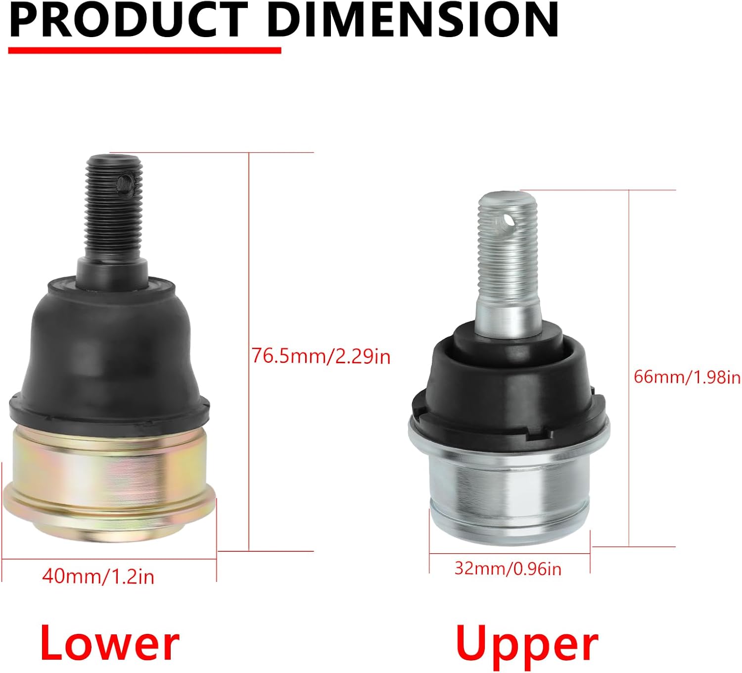 Ball Joint Kit Upper & Lower for Honda Recon 250 TRX250 TRX250TE TRX250TM 1997-2023 4PCS OEM# 51355-HM8-005 51355-HP5-601 51355-HM5-931 51355-HM5-A81