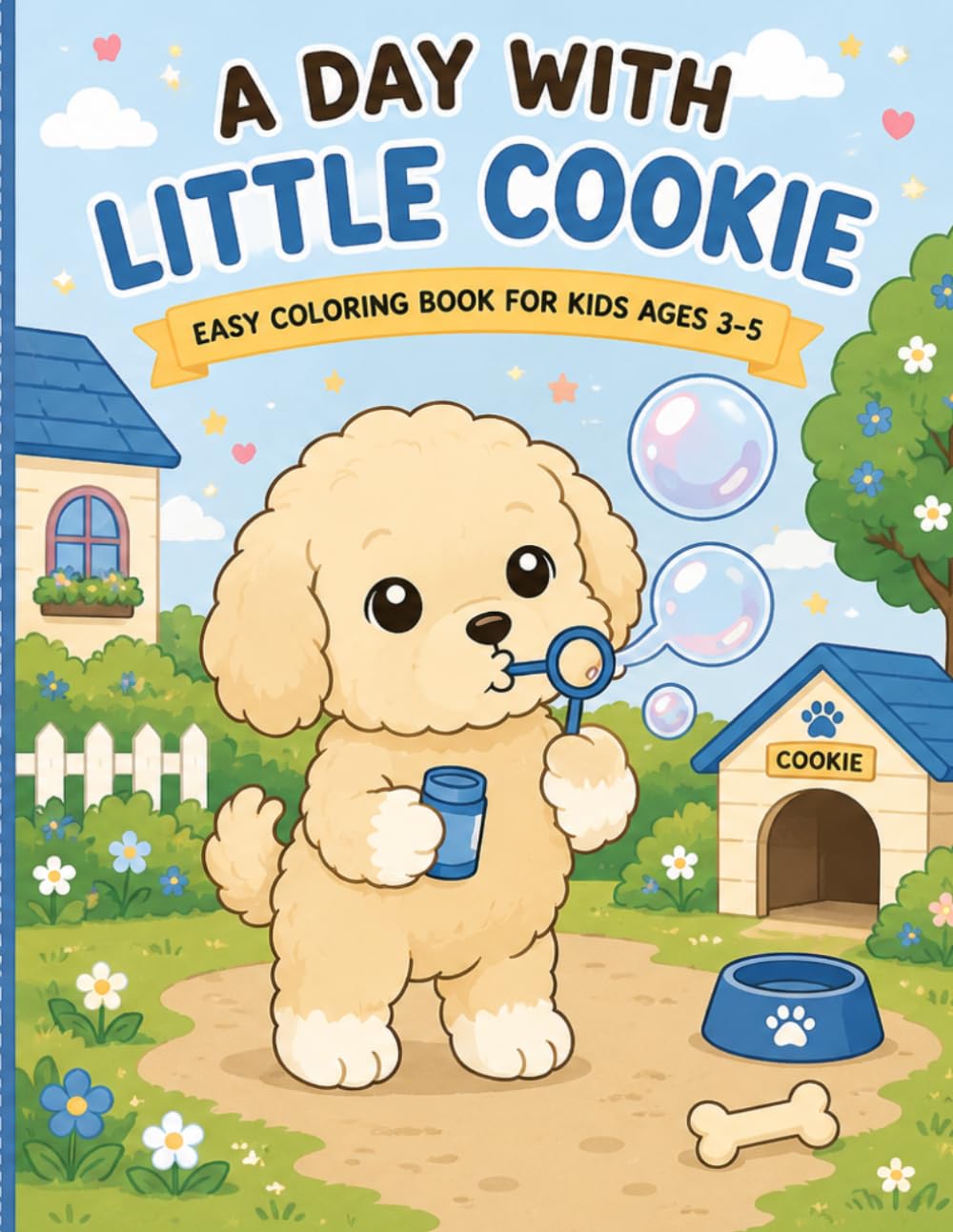 A Day with Little Cookie: Easy Coloring Book for Kids Ages 3-5