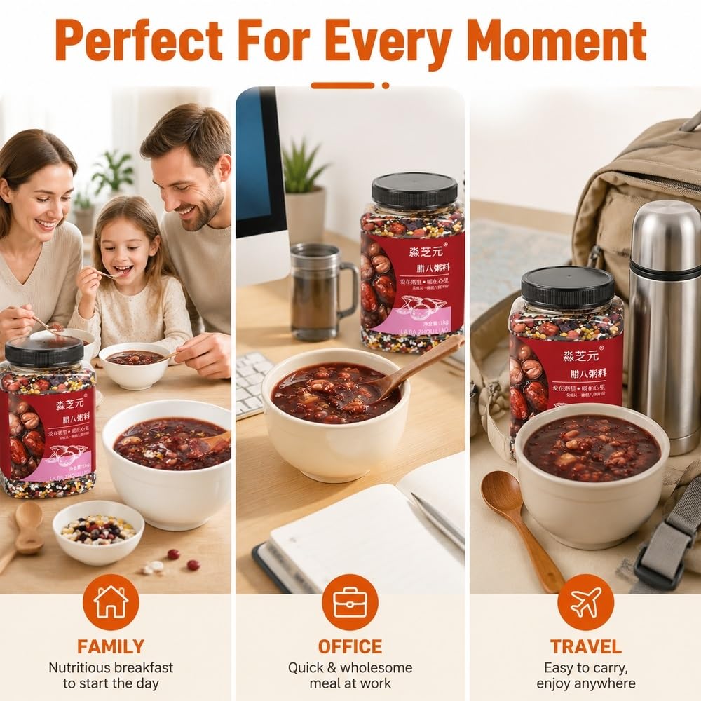 Mieszanka śniadaniowa Laba Eight Treasures Owsianka Pełnoziarnista 1 kg | Mieszanka fasoli i nasion Naturalne składniki Congee o zrównoważonych proporcjach