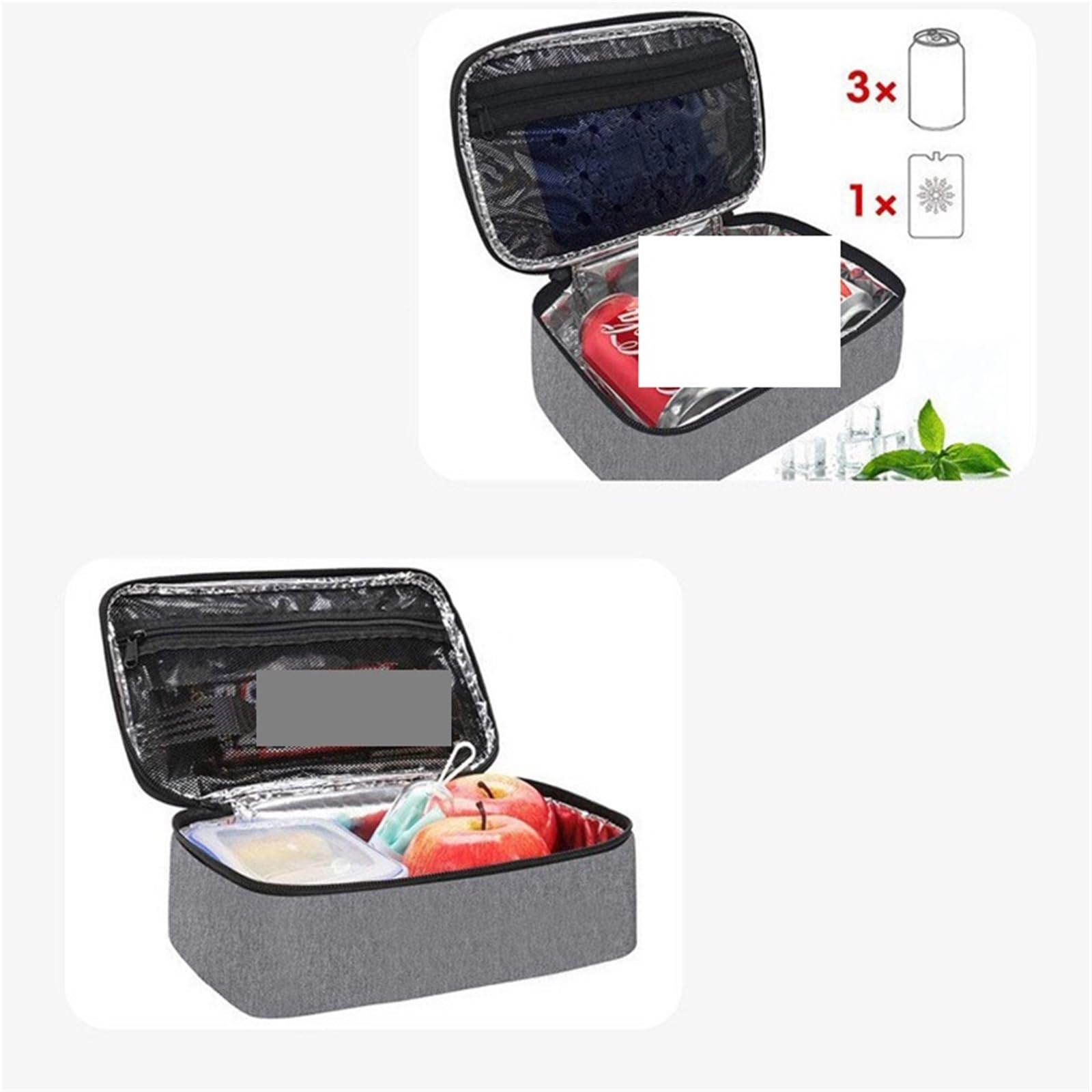 Sac à déjeuner thermique 2 pièces, boîte isolée, seau, petits récipients alimentaires, sacs isothermes portables, réutilisables
