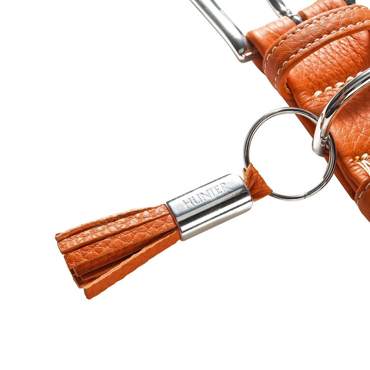 HUNTER CANNES Hundehalsband, Leder, Nappaleder, weich, edel, elegant, 55 (M), orange