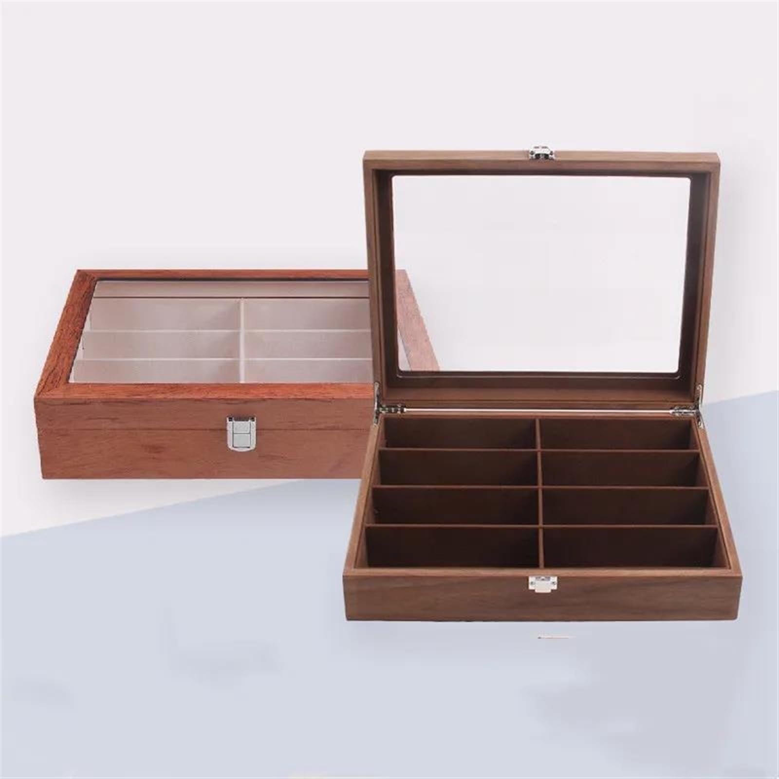 Schmuckaufbewahrung Vintage Holz Brillen Aufbewahrungsbox Holz Schmuck Sonnenbrille Brillen Brillen Vitrine Halter Organizer Geschenkbox Schmuckbox Schmuckkästchen Klein(B)