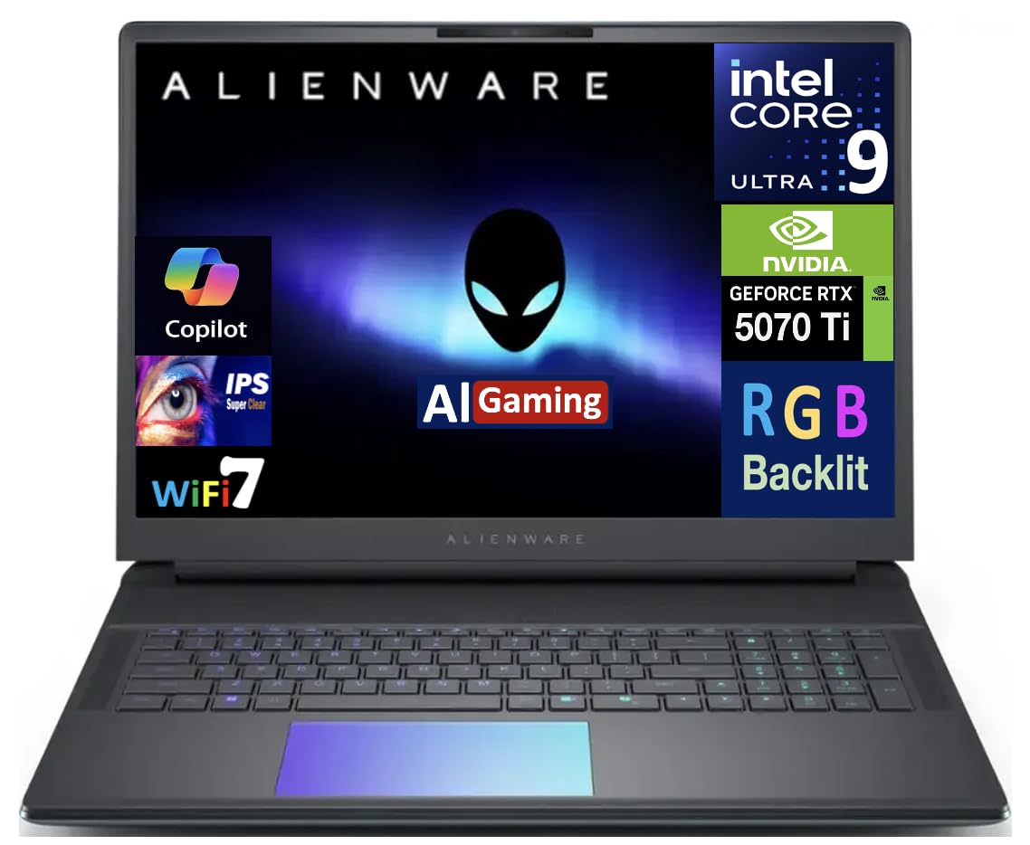 Alienware 18 Area-51 AI Gaming Laptop 18" 120Hz IPS WQXGA Display (Intel Ultra 9-275HX, GeForce RTX 5070 Ti 12GB, 32GB DDR5, 2TB PCIe SSD, RGB KB, 2 Thunderbolt 5, Win 11 Pro) (Renewed)