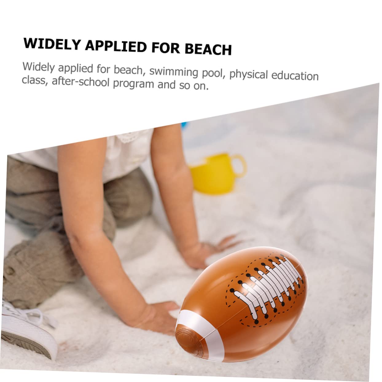 Vaguelly Inflatable Rugby Ball Lightweight Pvc Outdoor Beach Toy for Pool Party and Family Fun, Brown, 30X20CM - Image 4