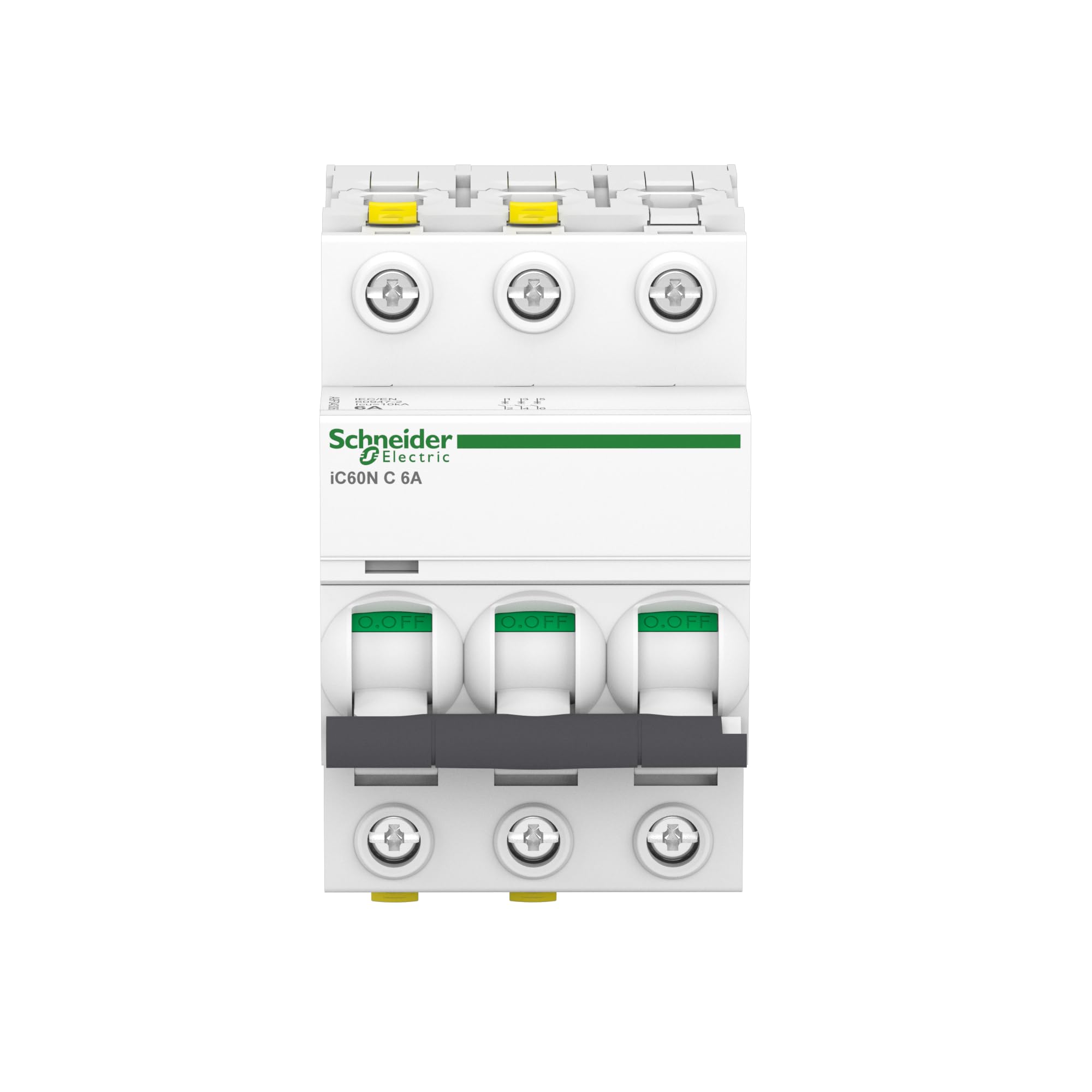 Schneider Electric A9F04306 Leitungsschutzschalter iC60N, 3P, 6A, C Charakteristik